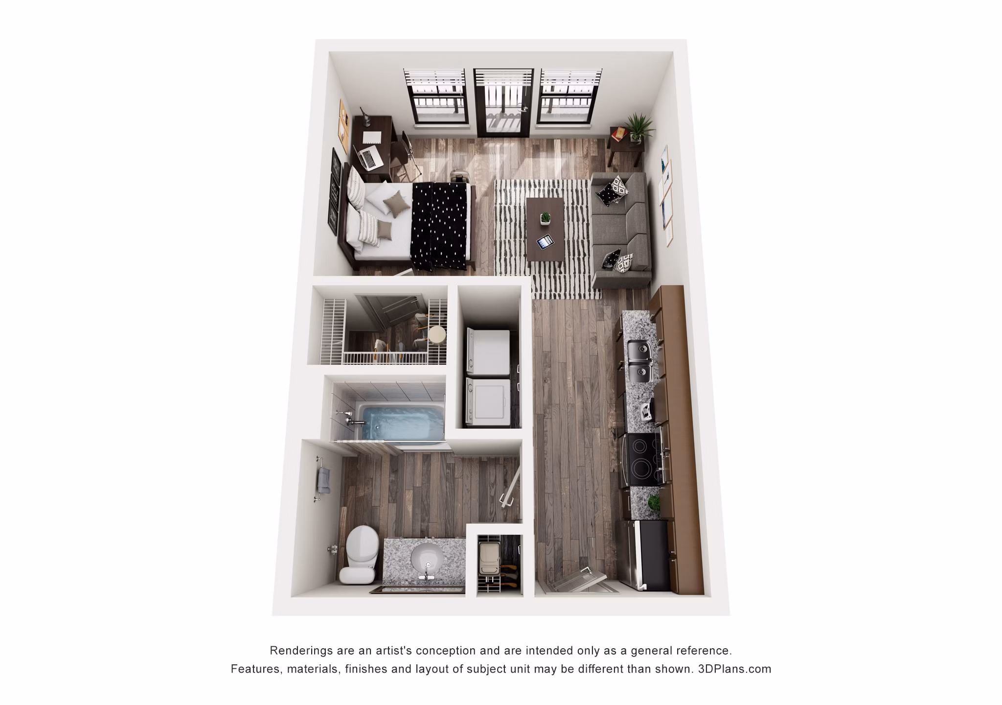 The Brooklyn Furnished-989781 floor plan at  Uptown Square Apartments